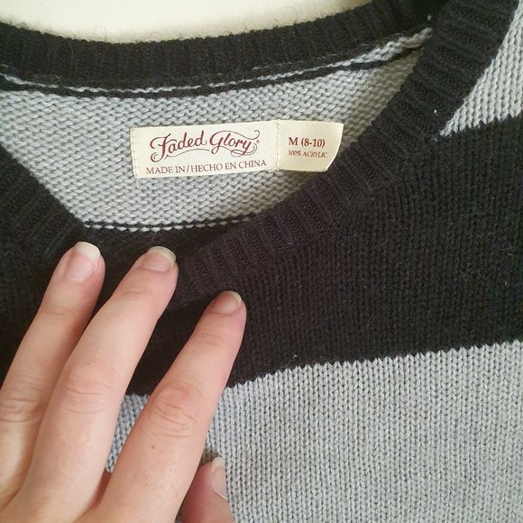 Black & Grey Faded Glory Sweater - Picture 2 of 3